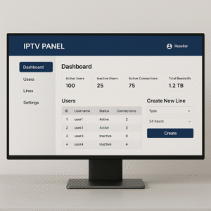 IPTV panel dashboard interface for resellers